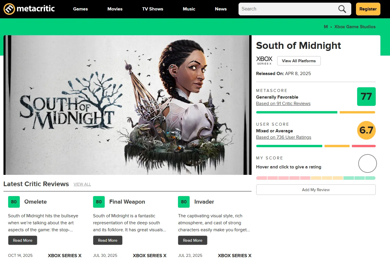 South of Midnight или Южное Бутово от Microsoft 2